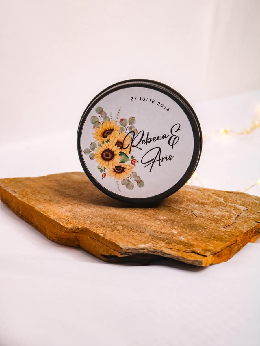 Marturii Nunta lumanare Cutiuta metalica 100g - imagine 14